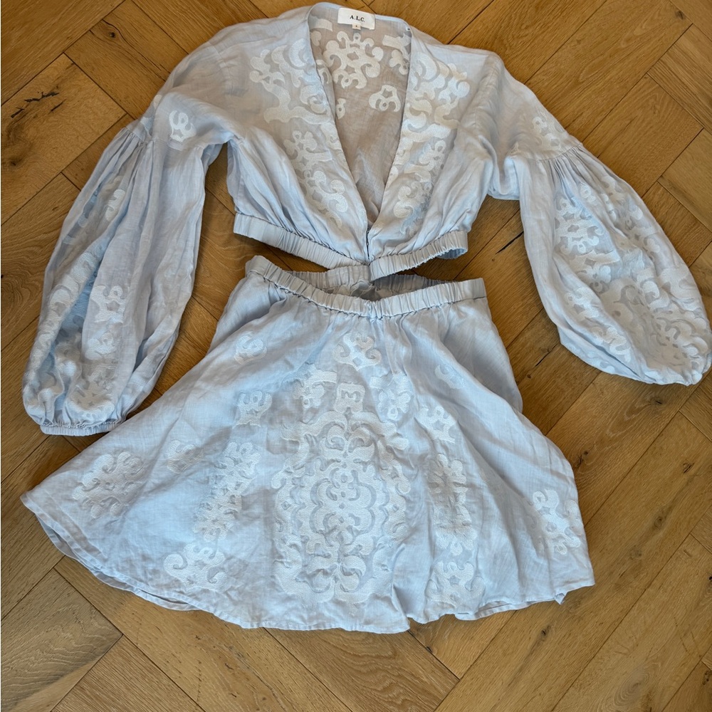 A.L.C. Light Blue Embroidered Fabric